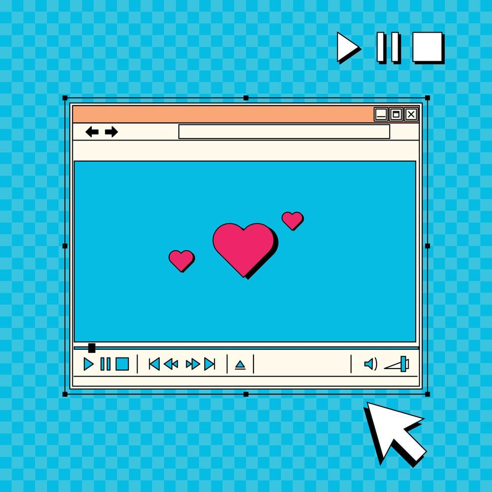 Retro style pop up window vector