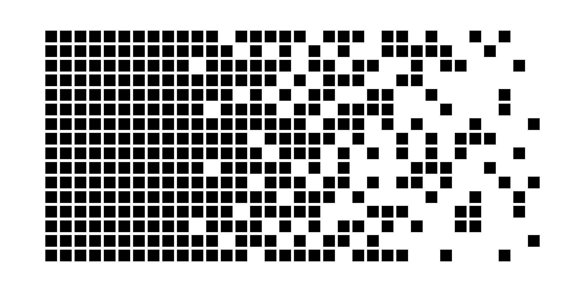 Pixel disintegration background. Halftone fragment. Dispersed dotted pattern. Concept of disintegration. Square pixel mosaic textures with square particles. Vector illustration on white background
