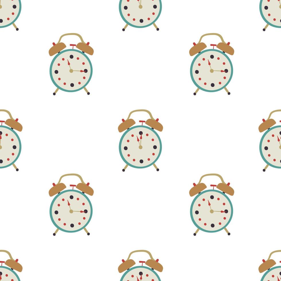 alarm clock vector seamless pattern
