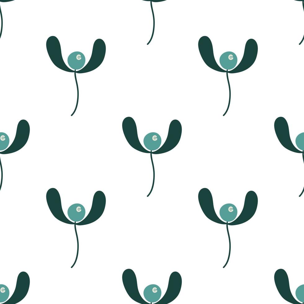 Mistletoe. Whimsical winter foliage background. Vintage Christmas and Happy New Year flat seamless pattern, great for Christmas textiles, banners, wrapping paper, wallpaper. vector