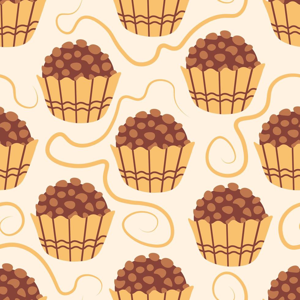 Brigadeiro food seamless pattern vector