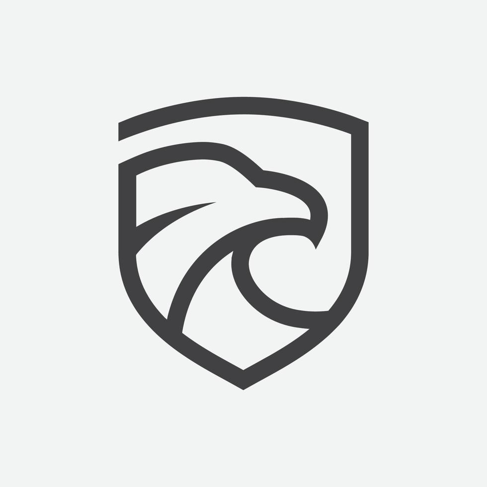 eagle shield linear icon design illustration, hawk icon design, eagle logo template, falcon icon linear vector