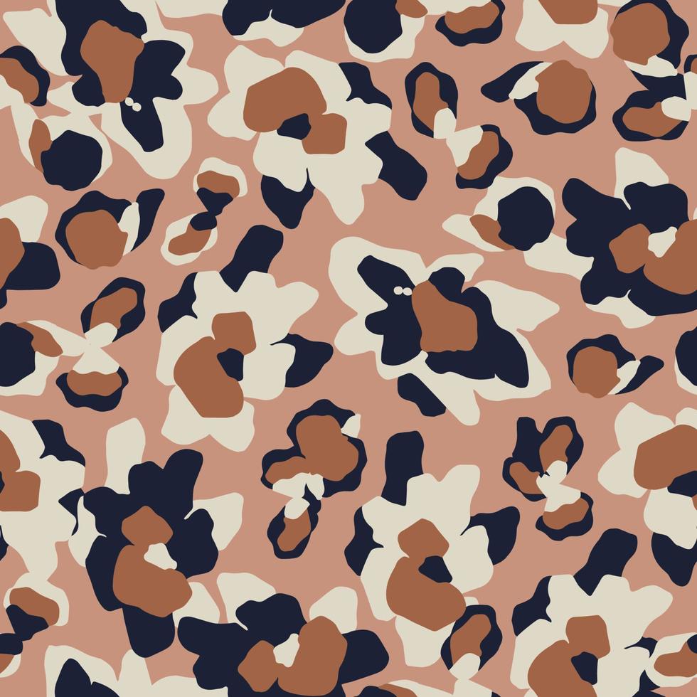 Vector flower leopard illustration seamless repeat pattern digital artwork