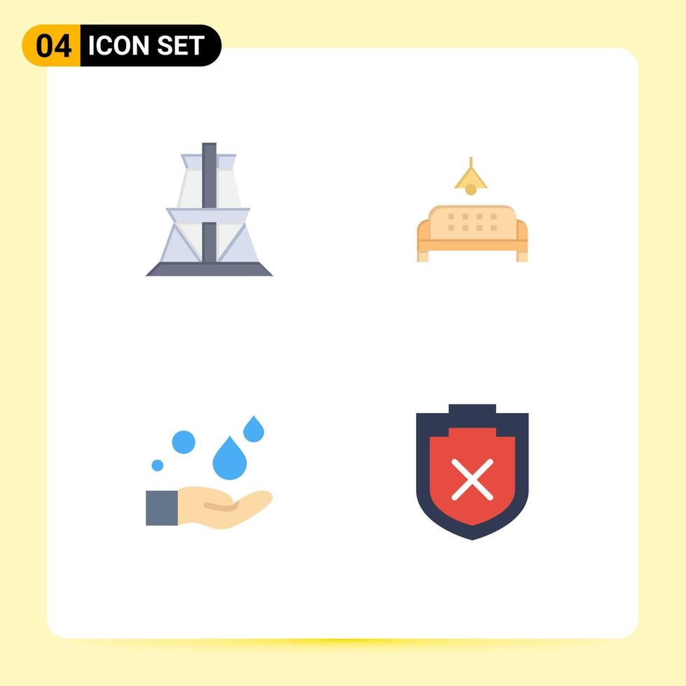 4 Flat Icon concept for Websites Mobile and Apps electrical hand transmission tower lump wash Editable Vector Design Elements