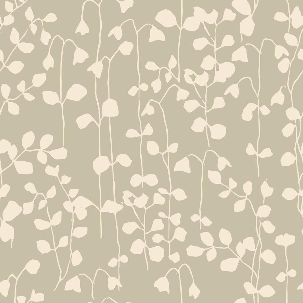 Vector flower and leaf illustration seamless repeat pattern