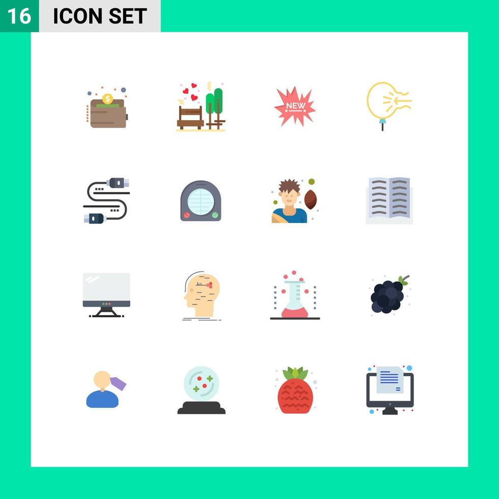 16 Universal Flat Colors Set for Web and Mobile Applications stress blow tree balloon new Editable Pack of Creative Vector Design Elements