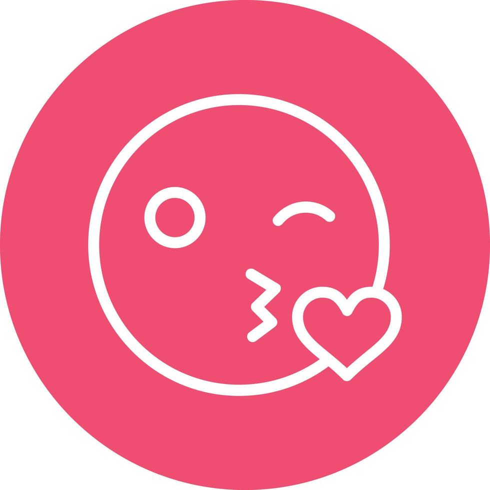 Kiss Wink Heart Vector Icon Design