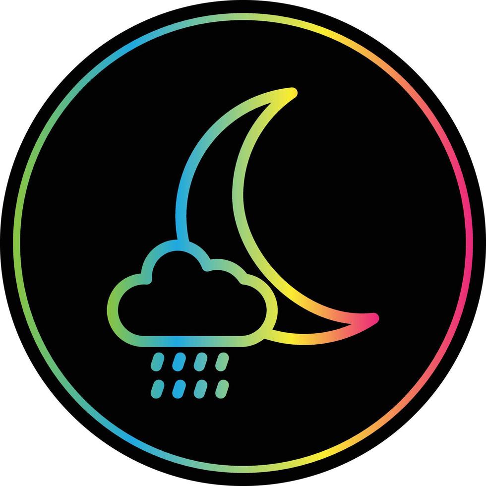 Cloud Moon Rain Vector Icon Design