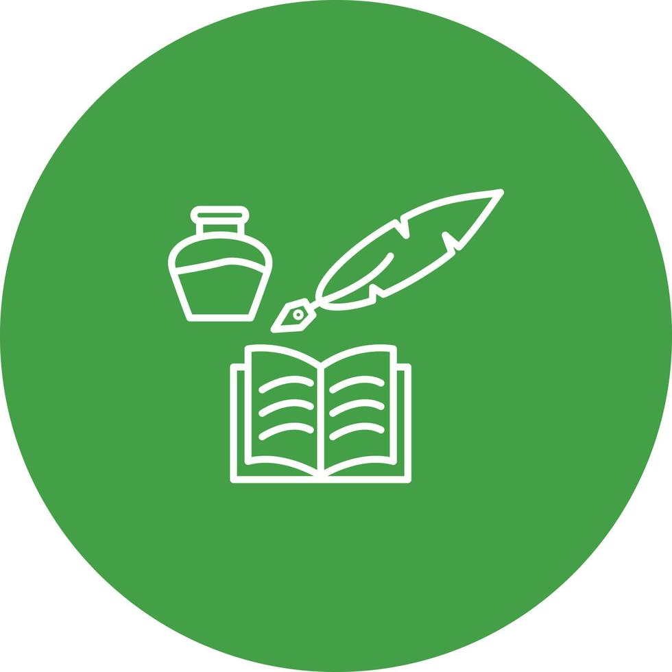 Unique Quill and Book Vector Icon