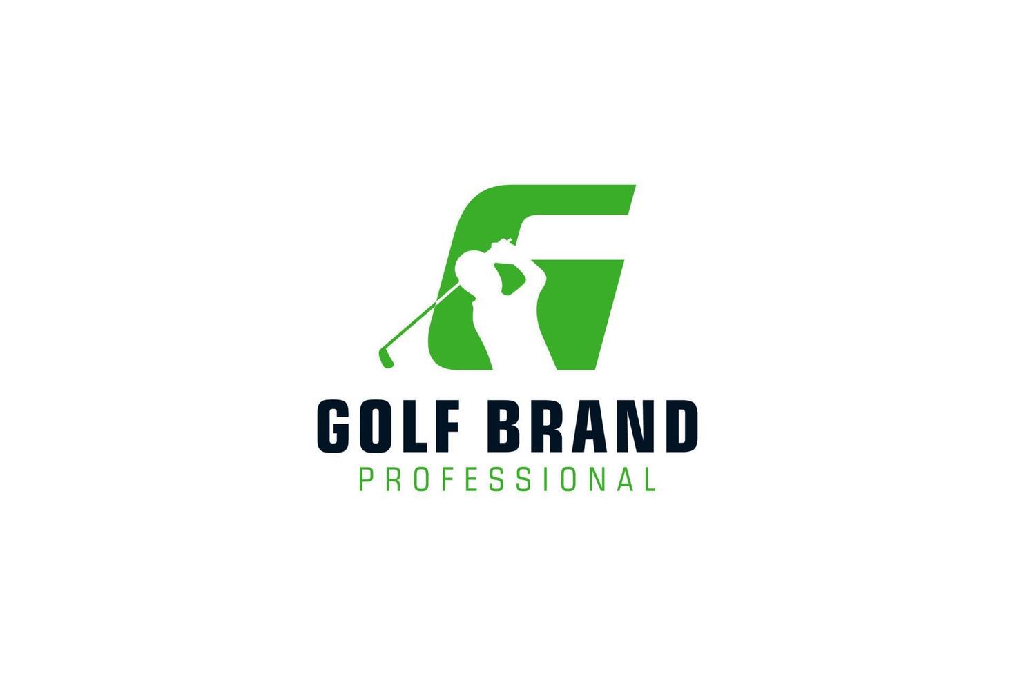 letra g para la plantilla vectorial de diseño del logotipo de golf, etiqueta vectorial de golf, logotipo del campeonato de golf, ilustración, icono creativo, concepto de diseño vector
