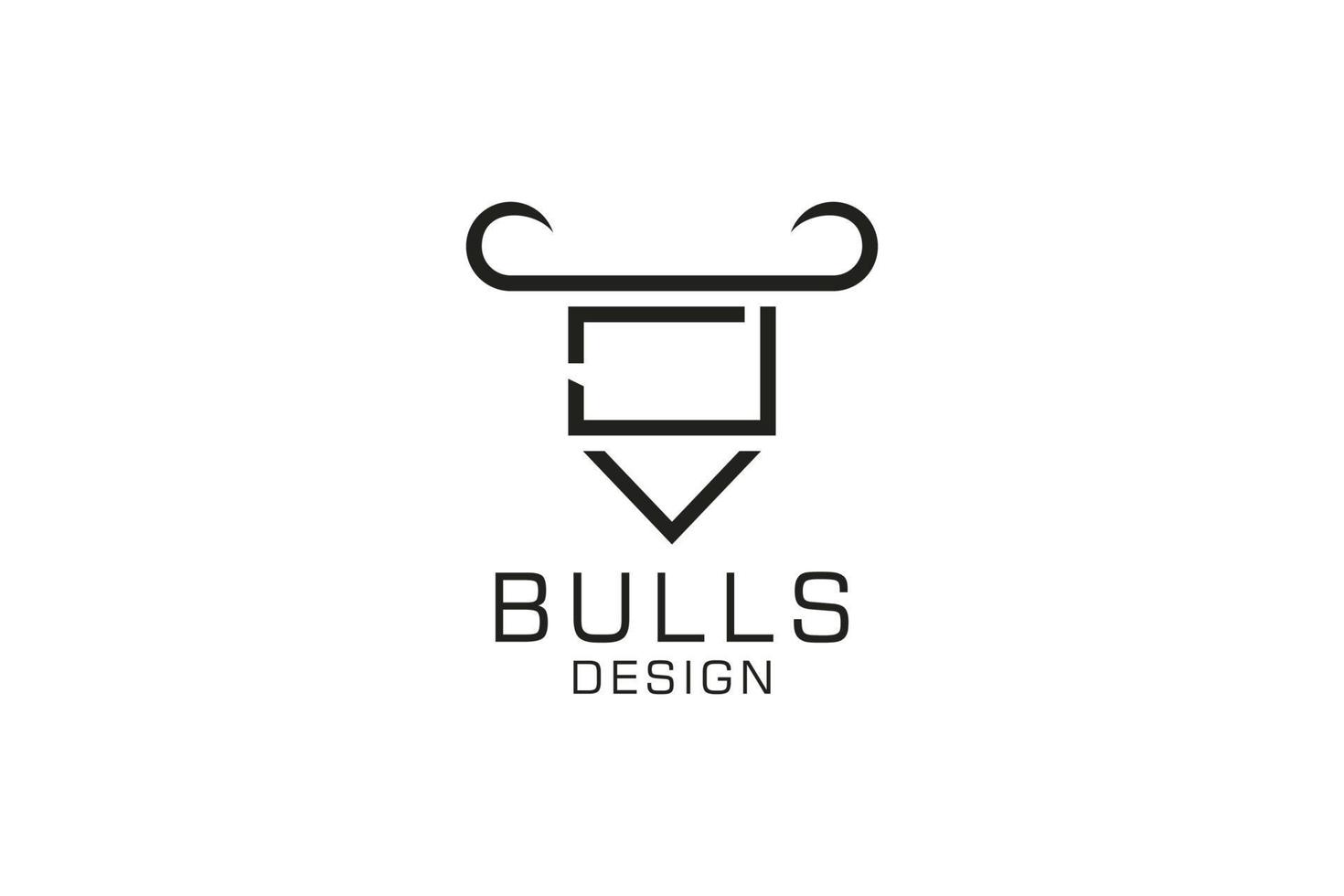 logotipo de letra j, logotipo de toro, logotipo de toro de cabeza, elemento de plantilla de diseño de logotipo de monograma vector