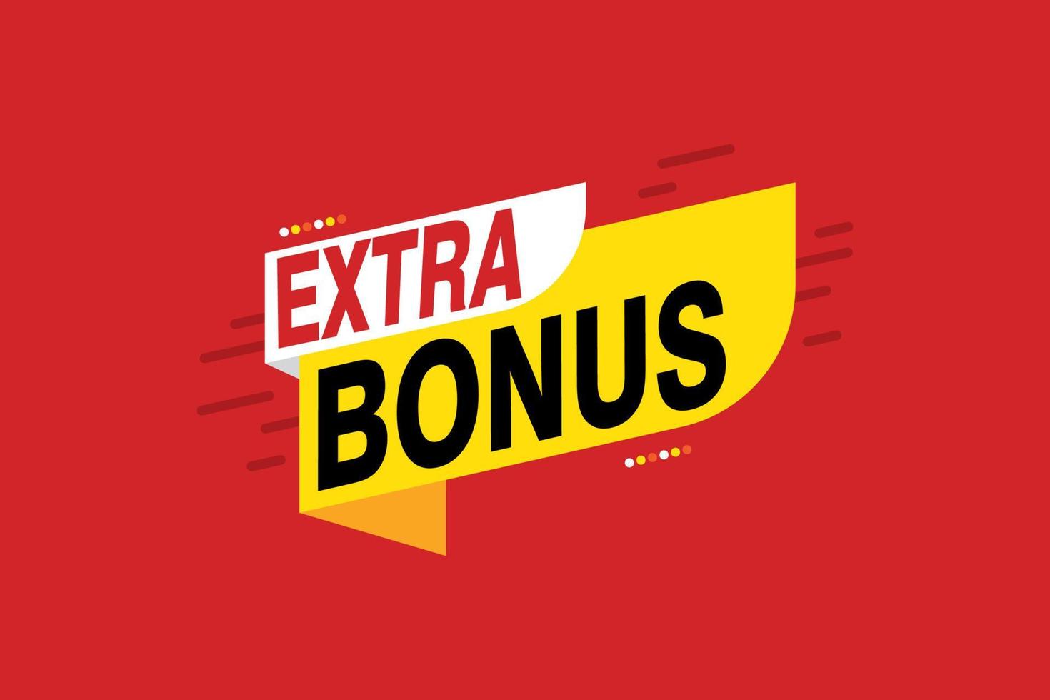 Vector Illustration Red Extra Bonus Label. Modern Web Banner Element