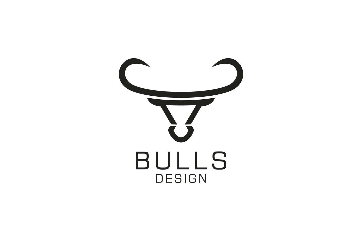 logotipo de letra n, logotipo de toro, logotipo de toro de cabeza, elemento de plantilla de diseño de logotipo de monograma vector