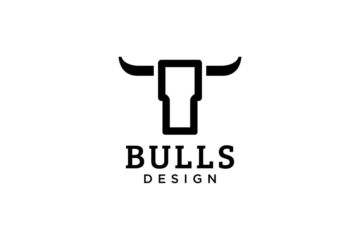 logotipo de letra o, logotipo de toro, logotipo de toro de cabeza, elemento de plantilla de diseño de logotipo de monograma vector