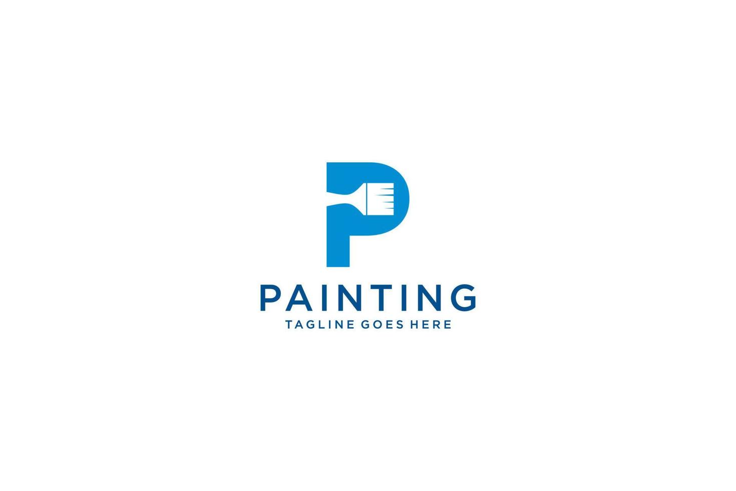 letra p para logotipo de pintura, logotipo de servicios de pintura, vector de logotipo de pintura