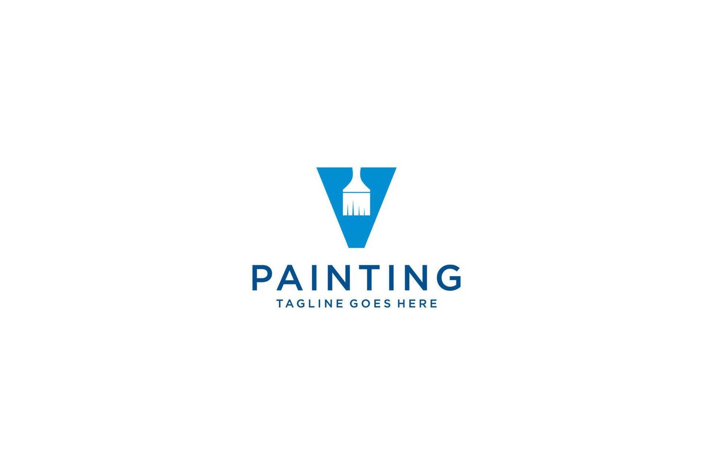 letra v para logotipo de pintura, logotipo de servicios de pintura, vector de logotipo de pintura