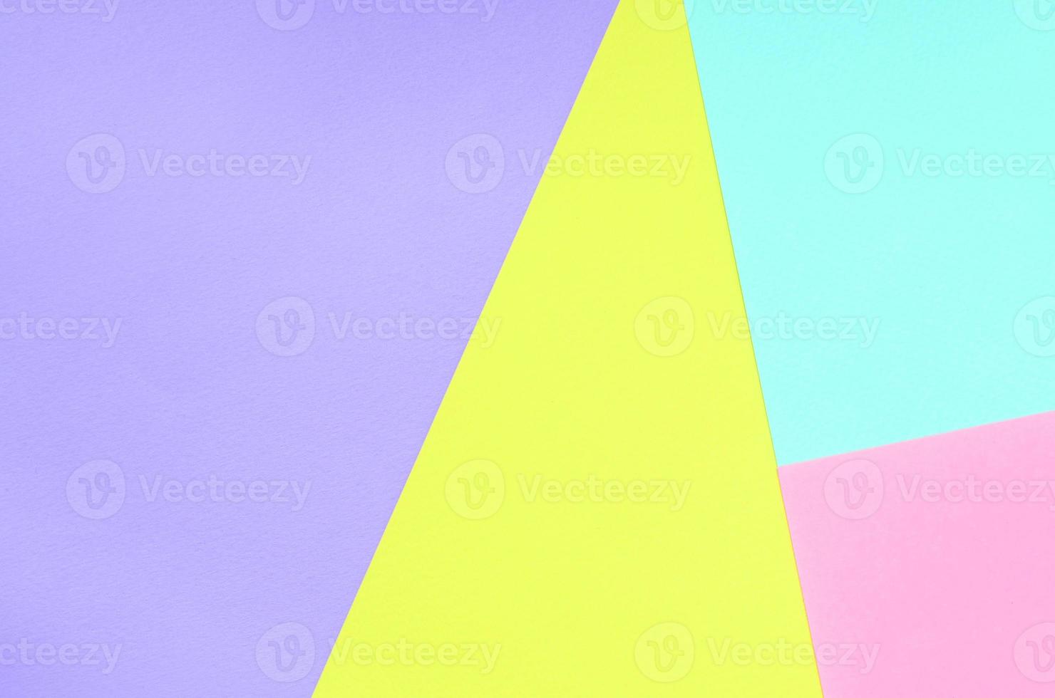Texture background of fashion pastel colors. Pink, violet, yellow and blue geometric pattern papers. minimal abstract photo