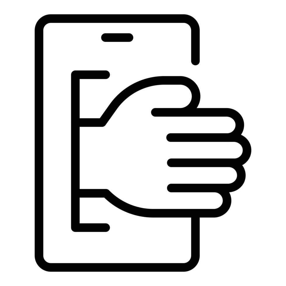 Online help hand icon outline vector. Social care vector