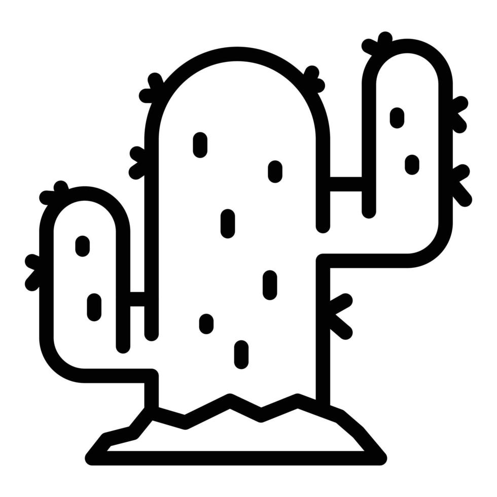 vector de contorno de icono de cactus del desierto. paisaje árabe