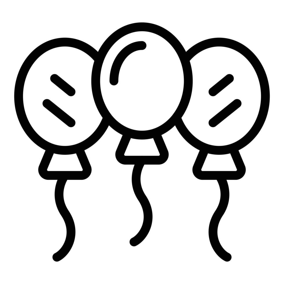 vector de contorno de icono de grupo de globos. persona feliz