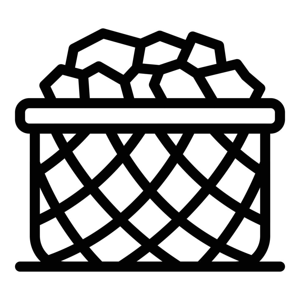 Food basket icon outline vector. Cooking fondue vector