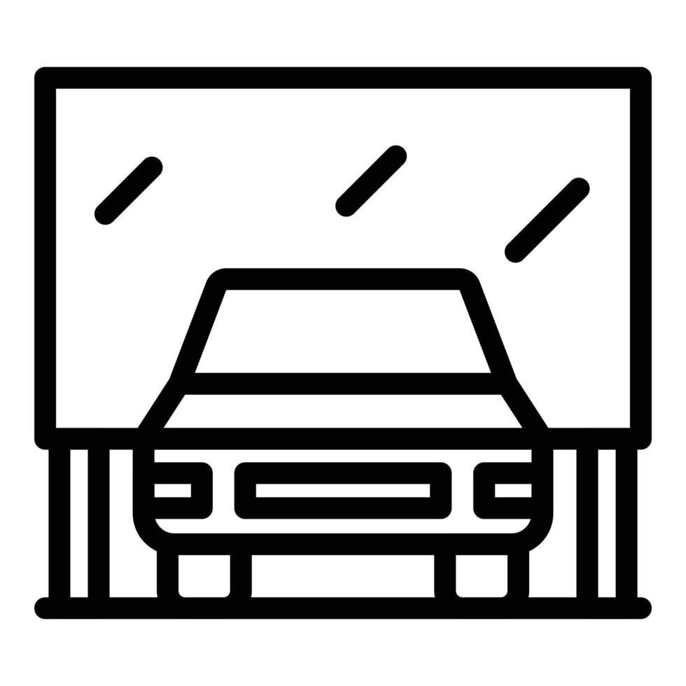 vector de contorno de icono de cine de coche. pantalla automática