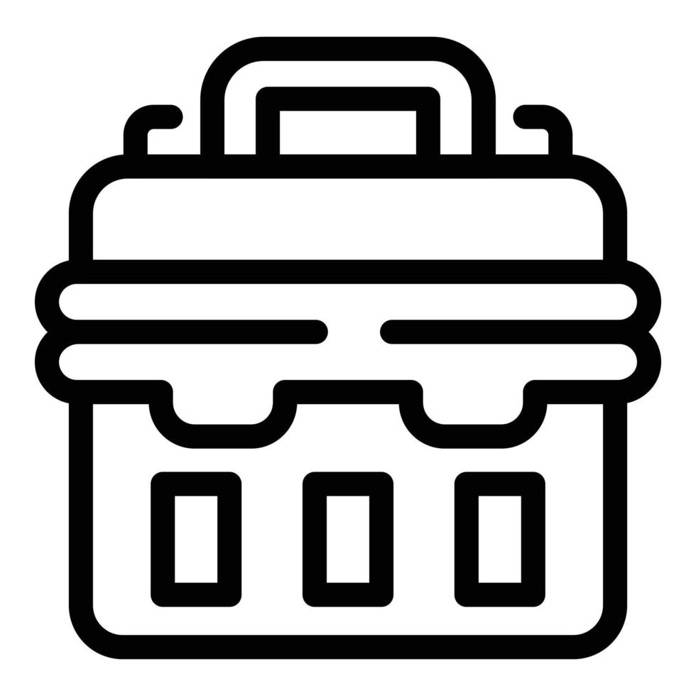 vector de contorno de icono de kit de herramientas. caja de herramientas