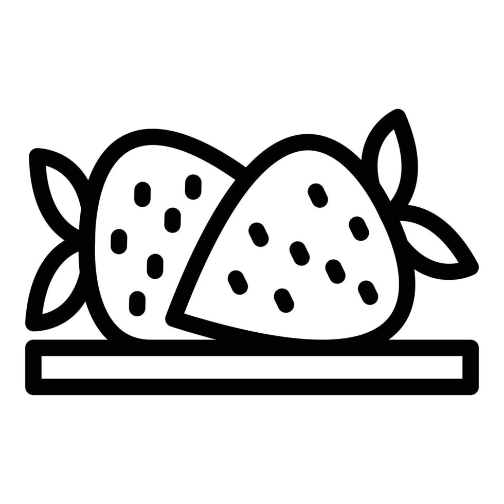Fondue strawberry icon outline vector. Chocolate food vector