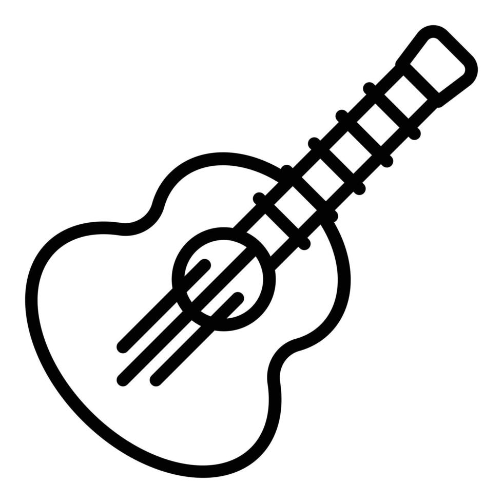 vector de contorno de icono de reproducción de ukelele. guitarra musical
