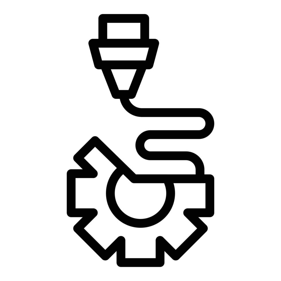Gear wheel printing icon outline vector. Printer industry vector