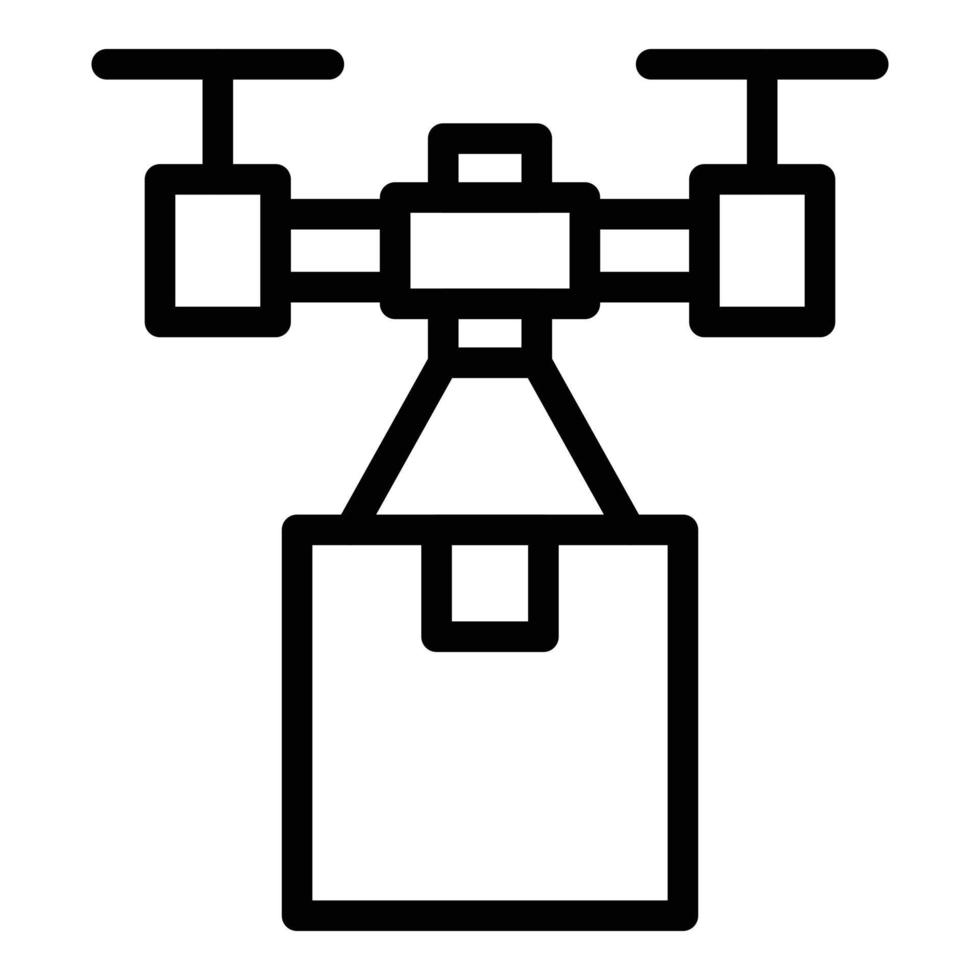 vector de contorno de icono de entrega de paquete de drones. tráfico de exportación