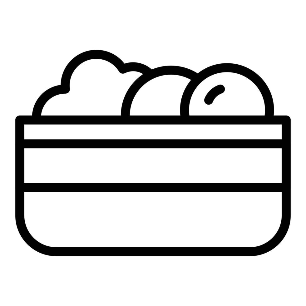 Salad bowl icon outline vector. Food restaurant vector