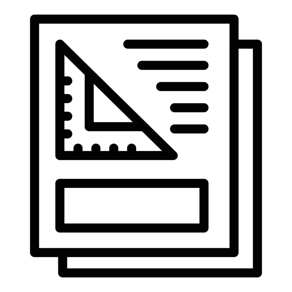 Paper chair icon outline vector. Work factory vector