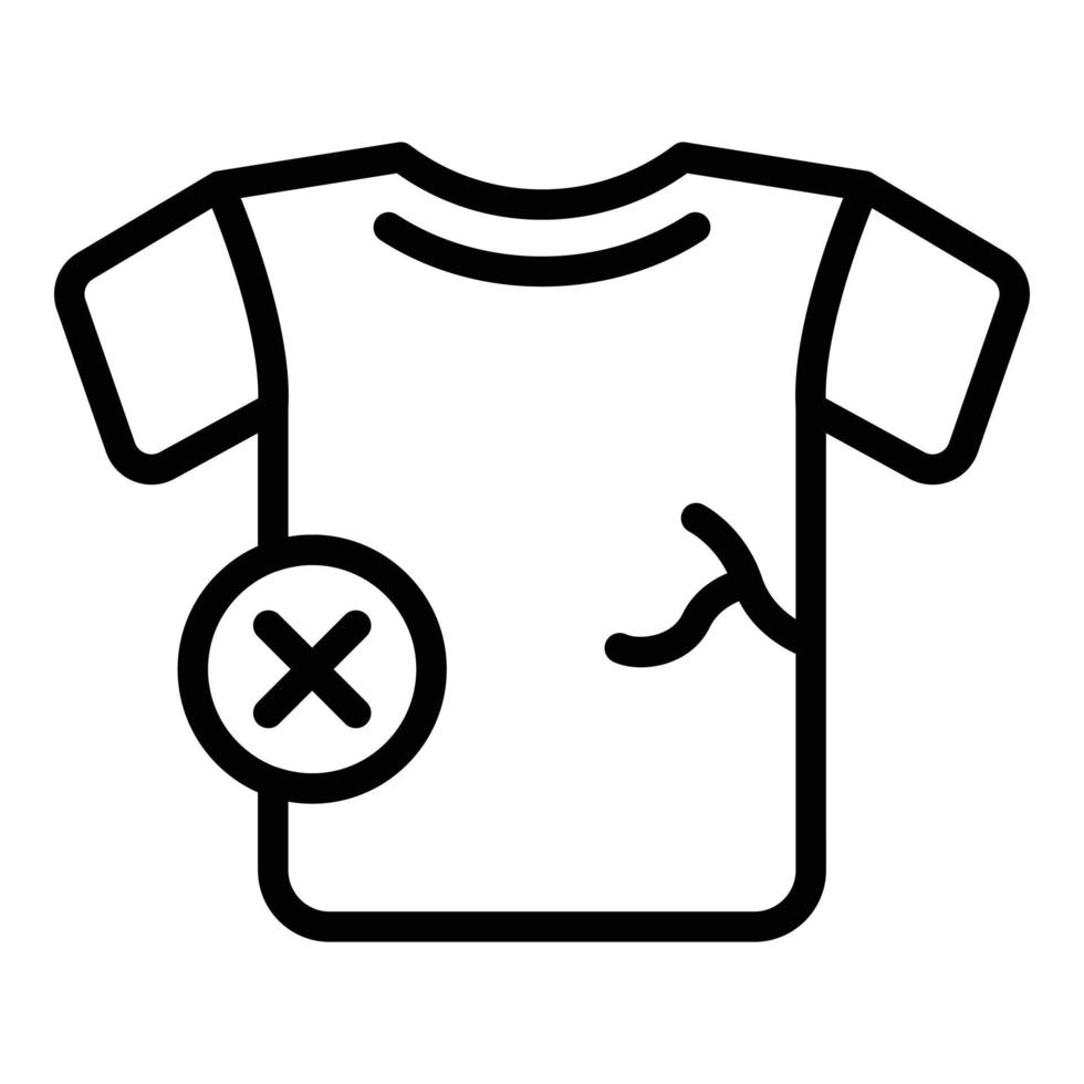 Defective tshirt icon outline vector. Product control vector