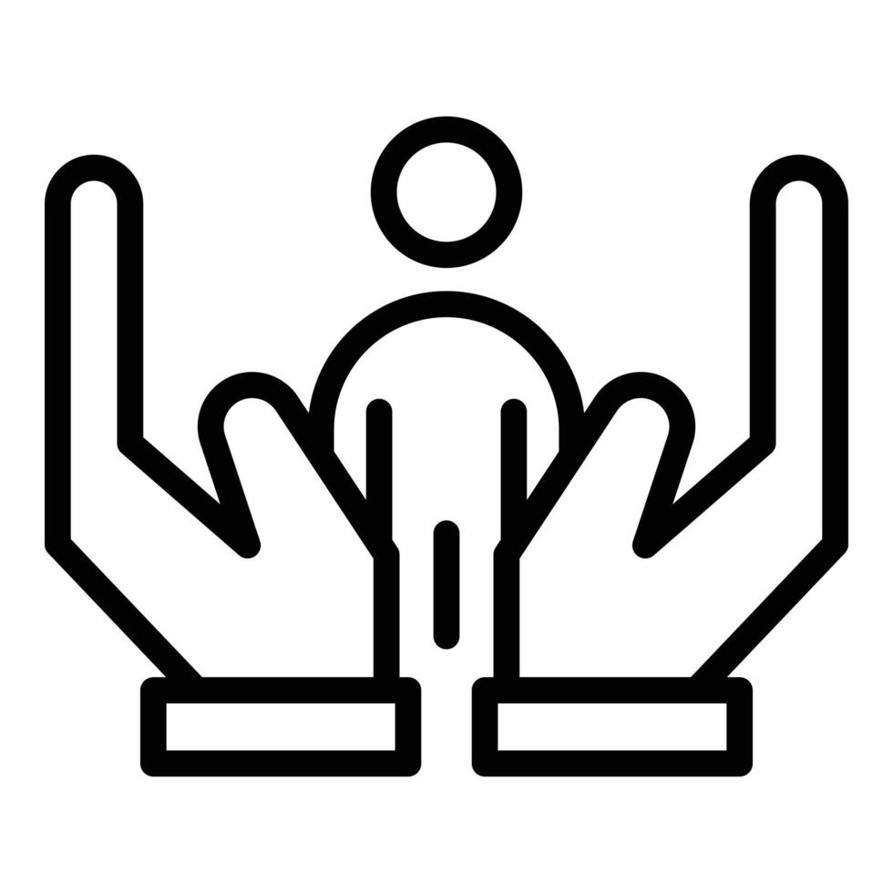 Social care icon outline vector. People help vector