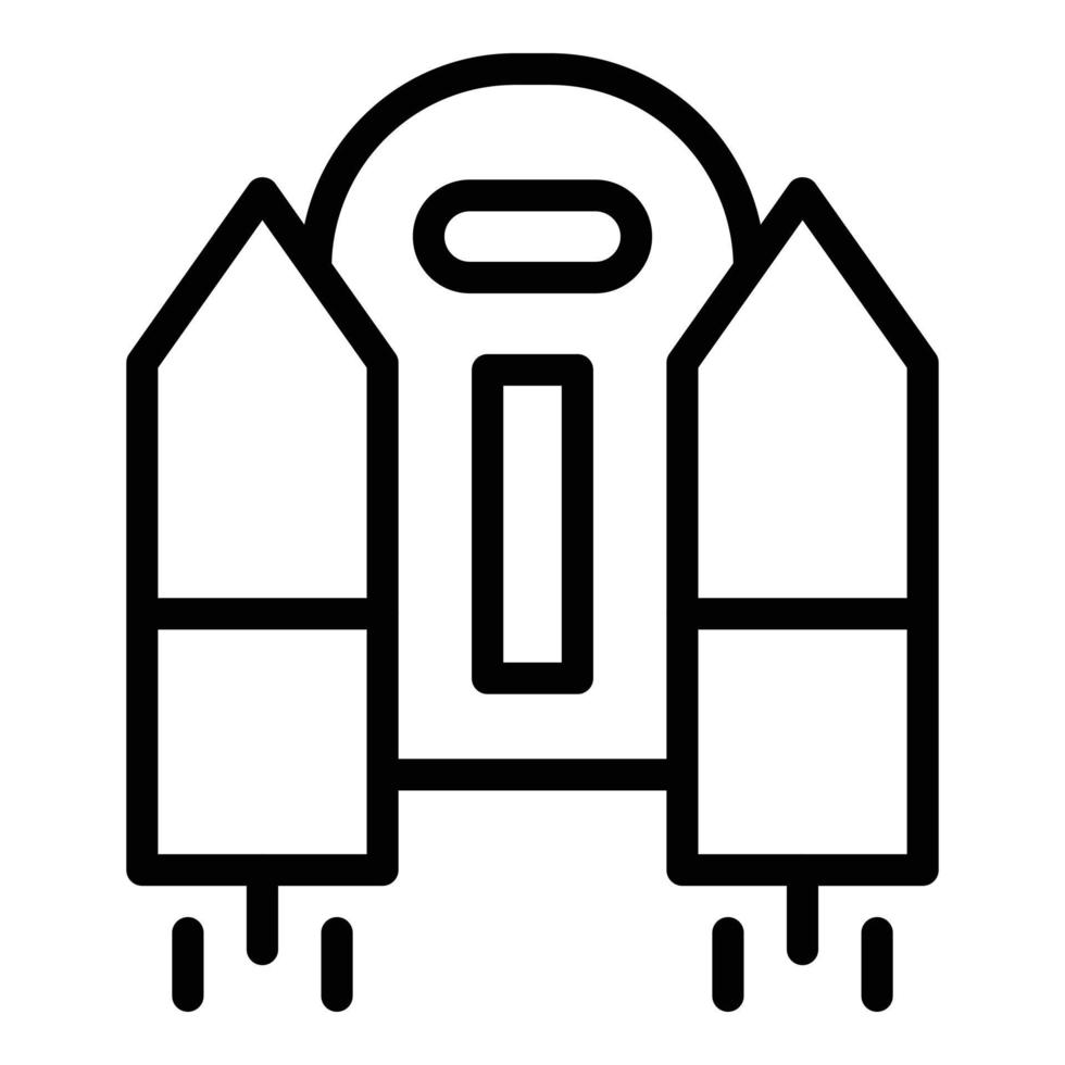 Pack of jetpack icon outline vector. Rocket boost vector