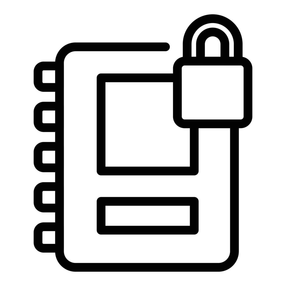 Secured folder icon outline vector. Security guard vector