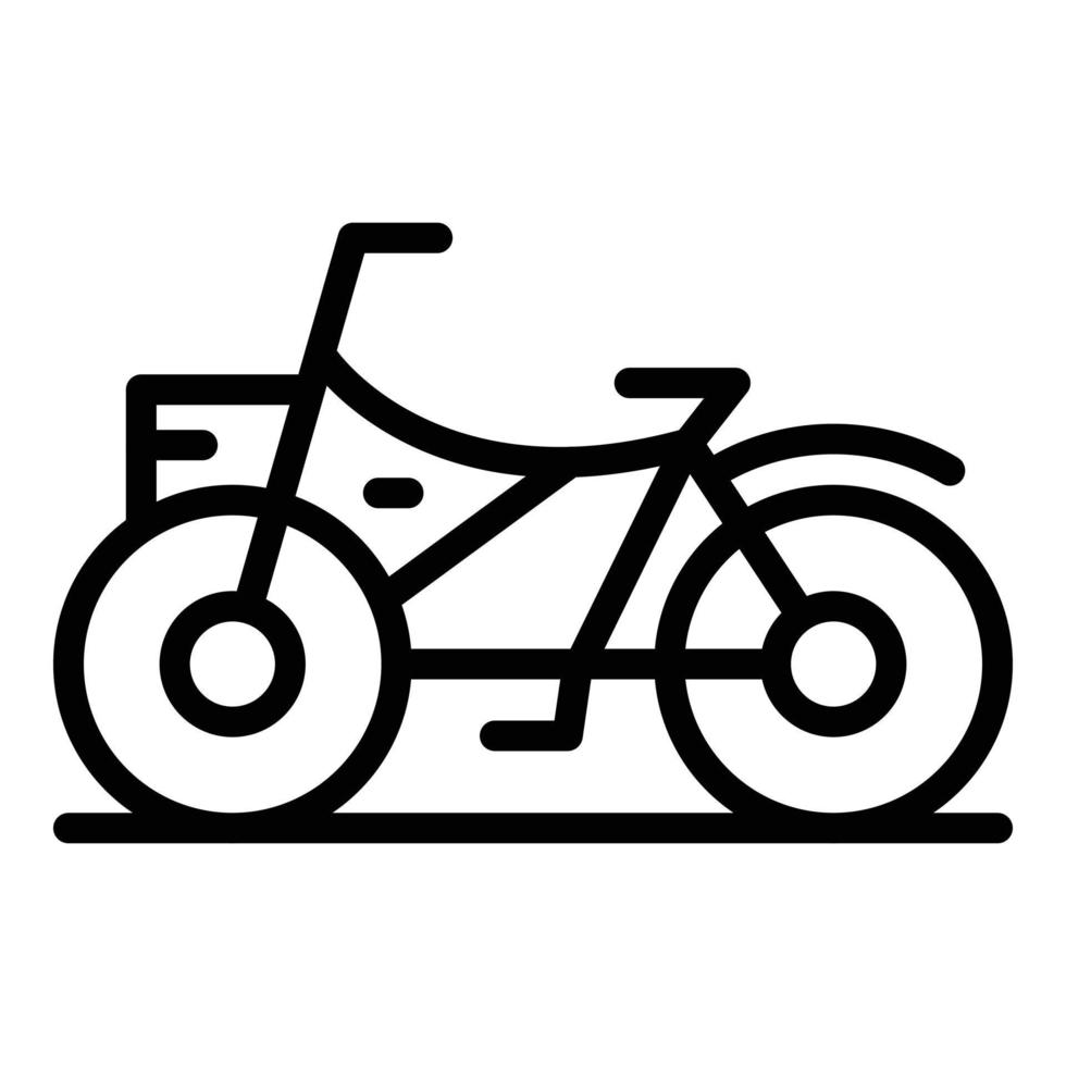 vector de contorno de icono de alquiler de bicicletas pequeñas. sistema de estacionamiento
