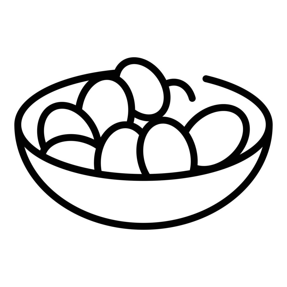 Date fruit bowl icon outline vector. Palm food vector