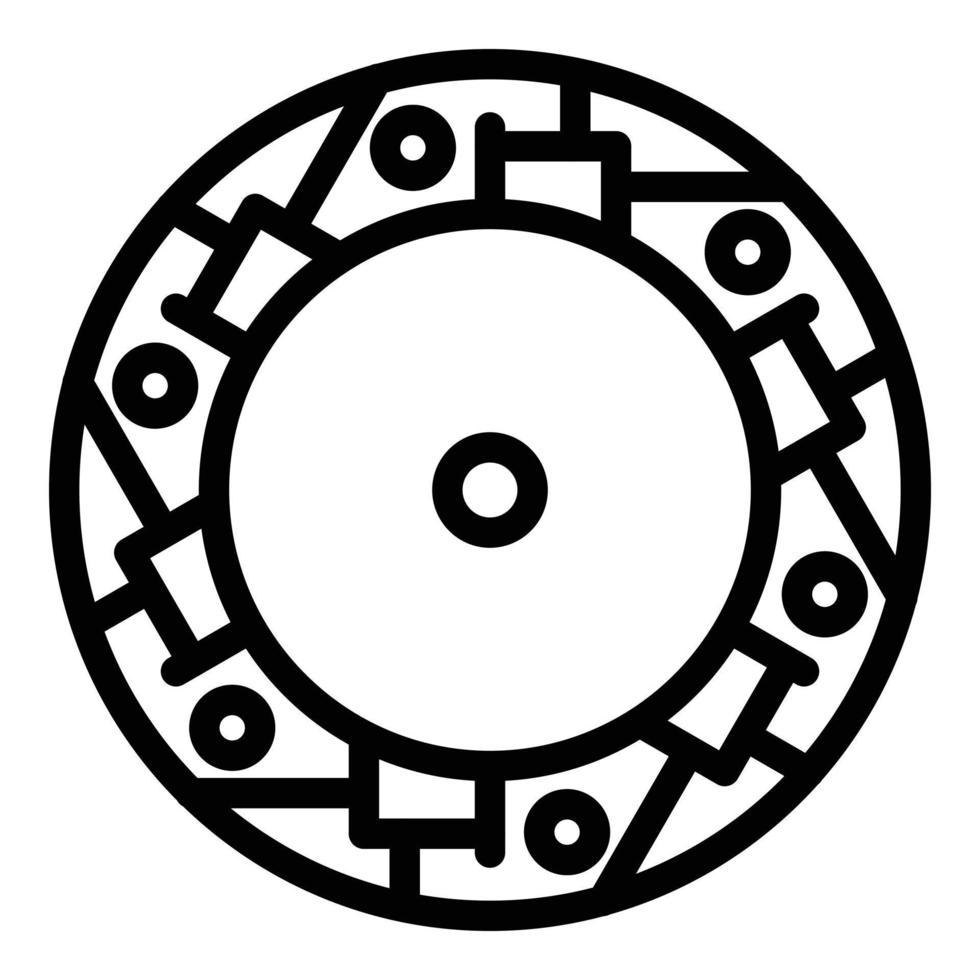 vector de contorno de icono de escudo de atenas. templo antiguo