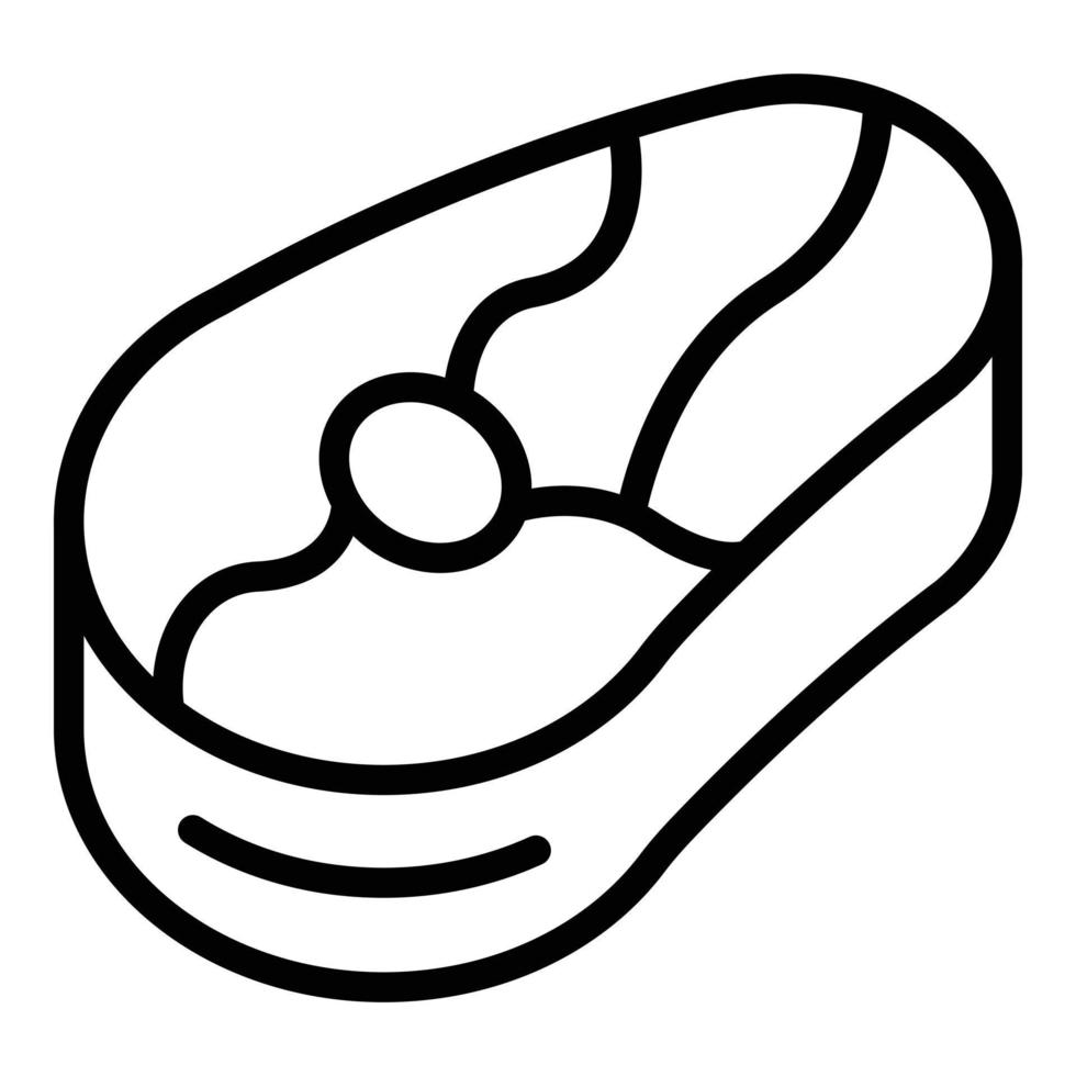 Steak icon outline vector. Meat pork vector