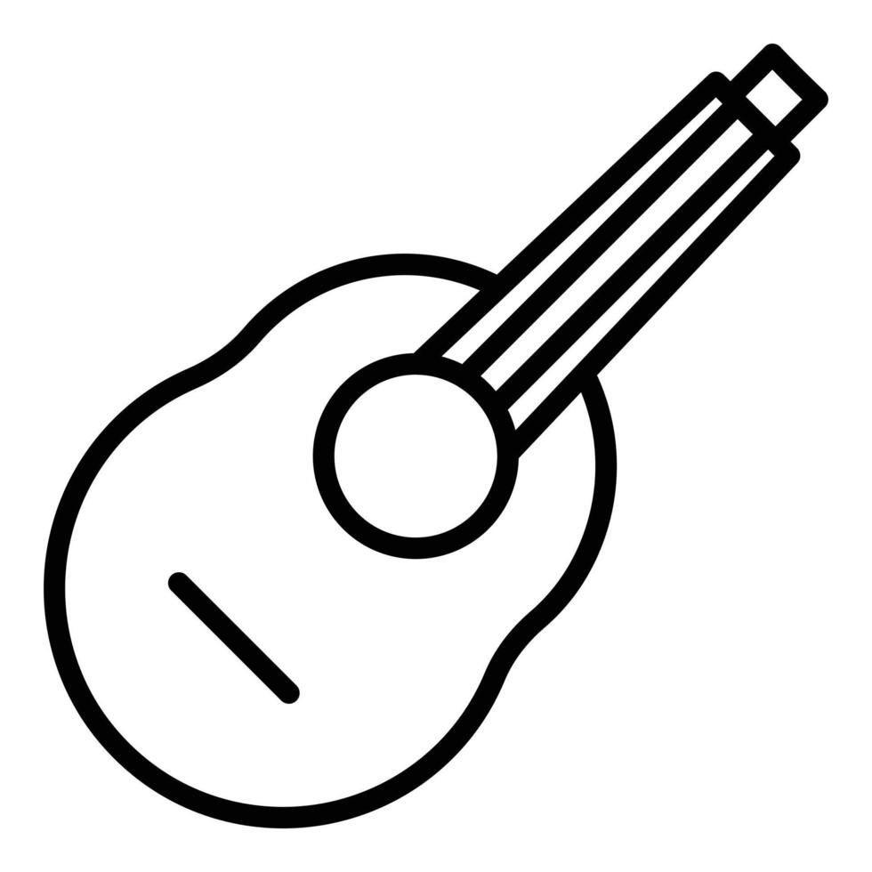 vector de contorno de icono de ukelele acústico. guitarra musical