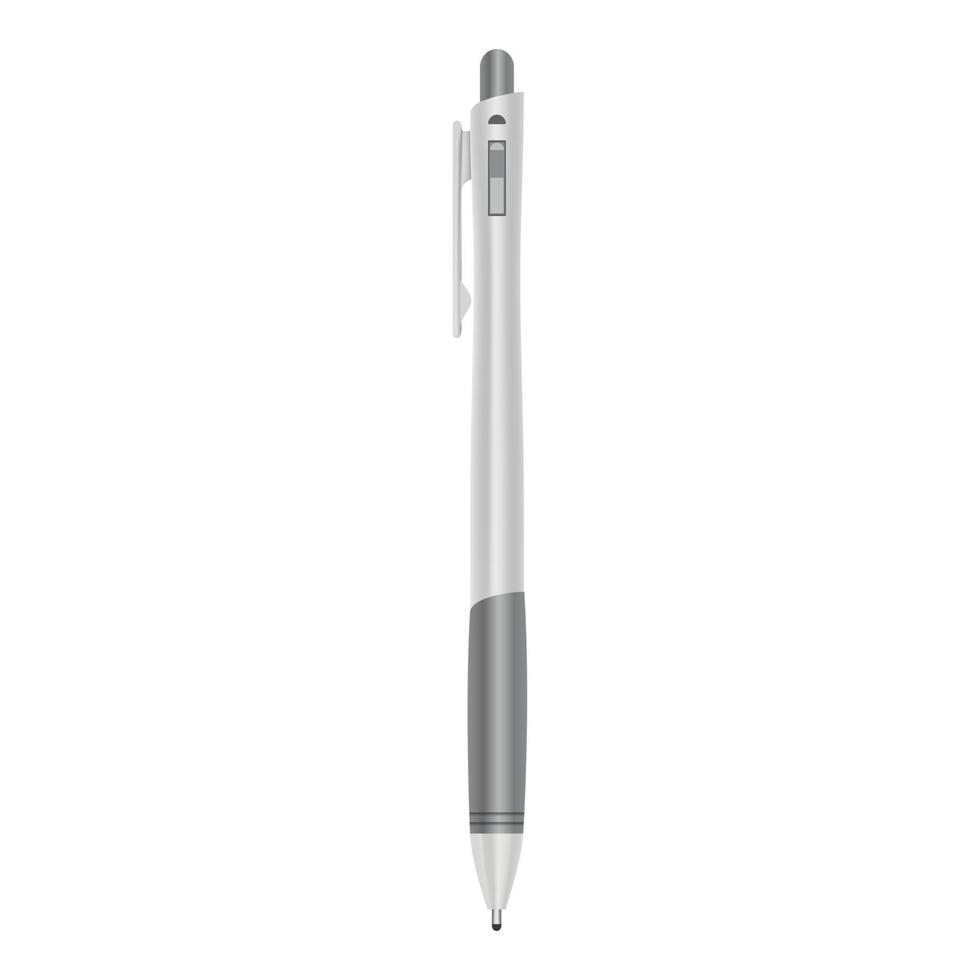 Gray ballpoint pen mockup, realistic style vector