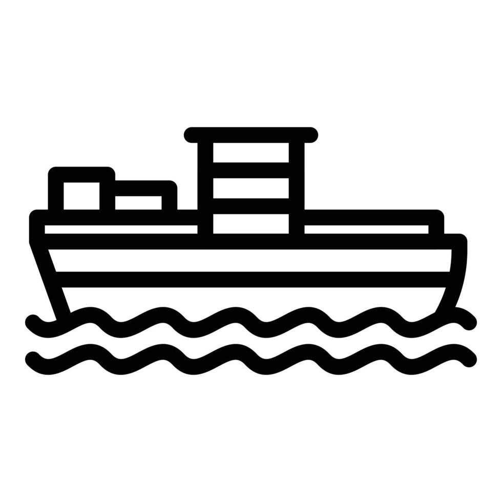 vector de contorno de icono de buque de carga. servicio de furgoneta