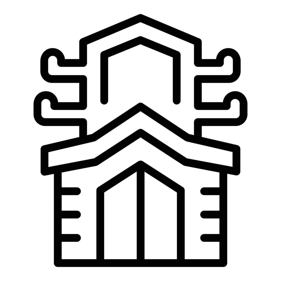 Festival building icon outline vector. Myanmar day vector