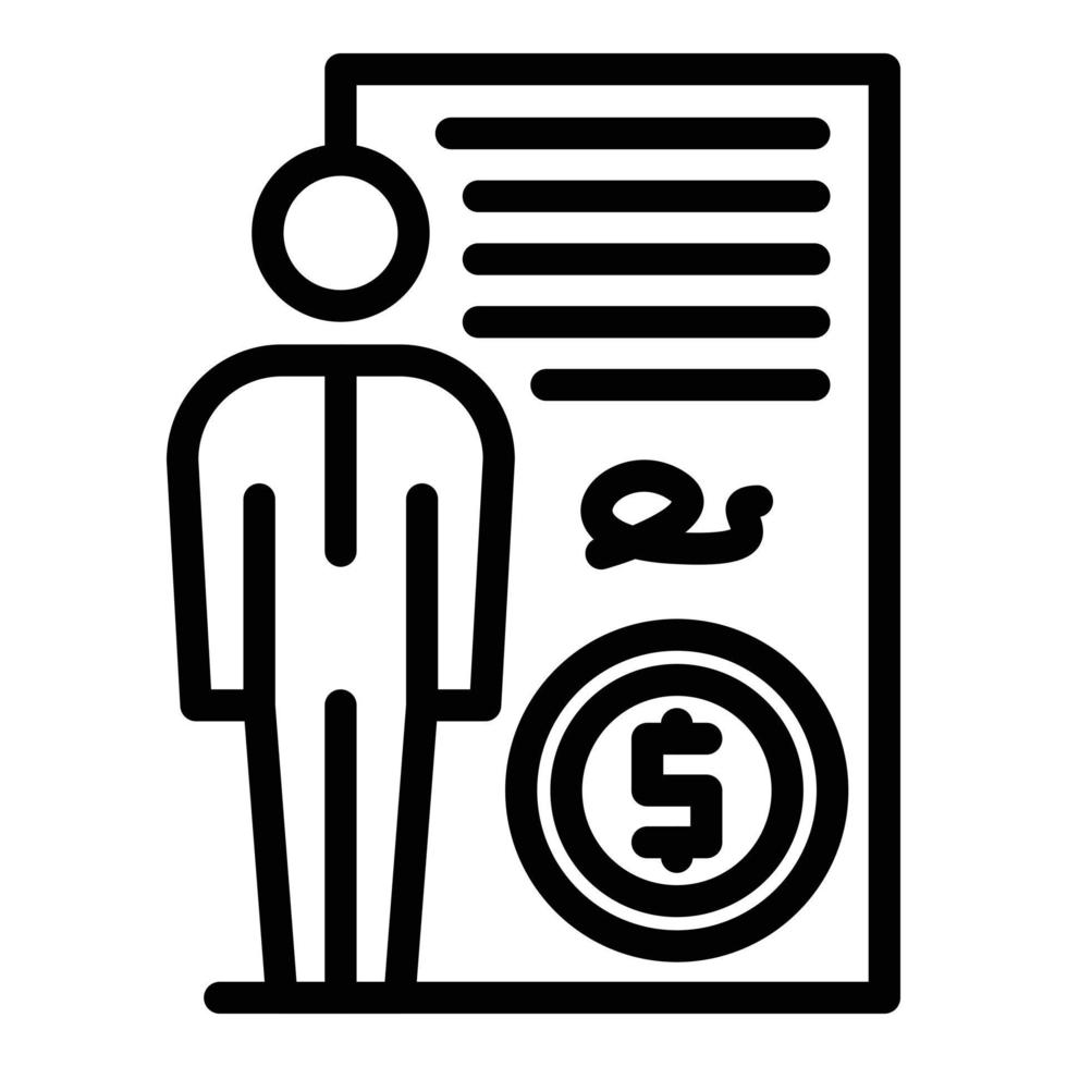 Finance document loan icon outline vector. Business bank vector