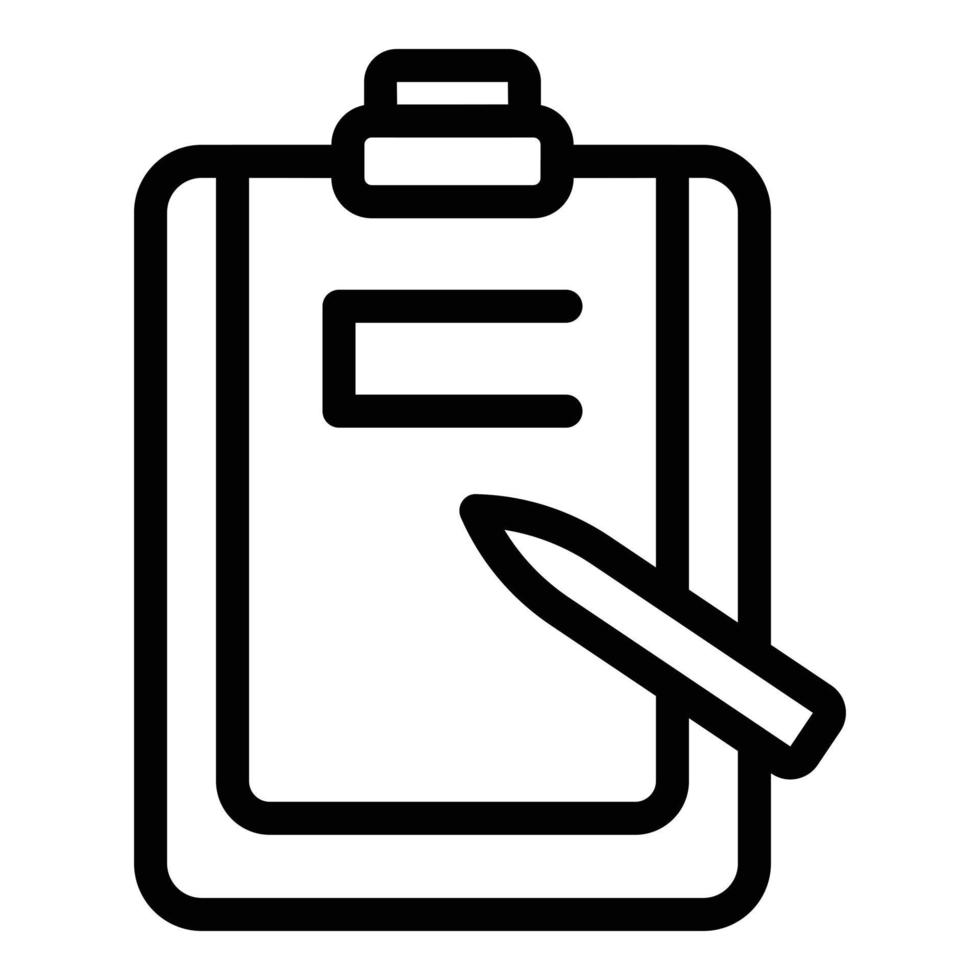 Clipboard pencil icon outline vector. Stylus draw vector