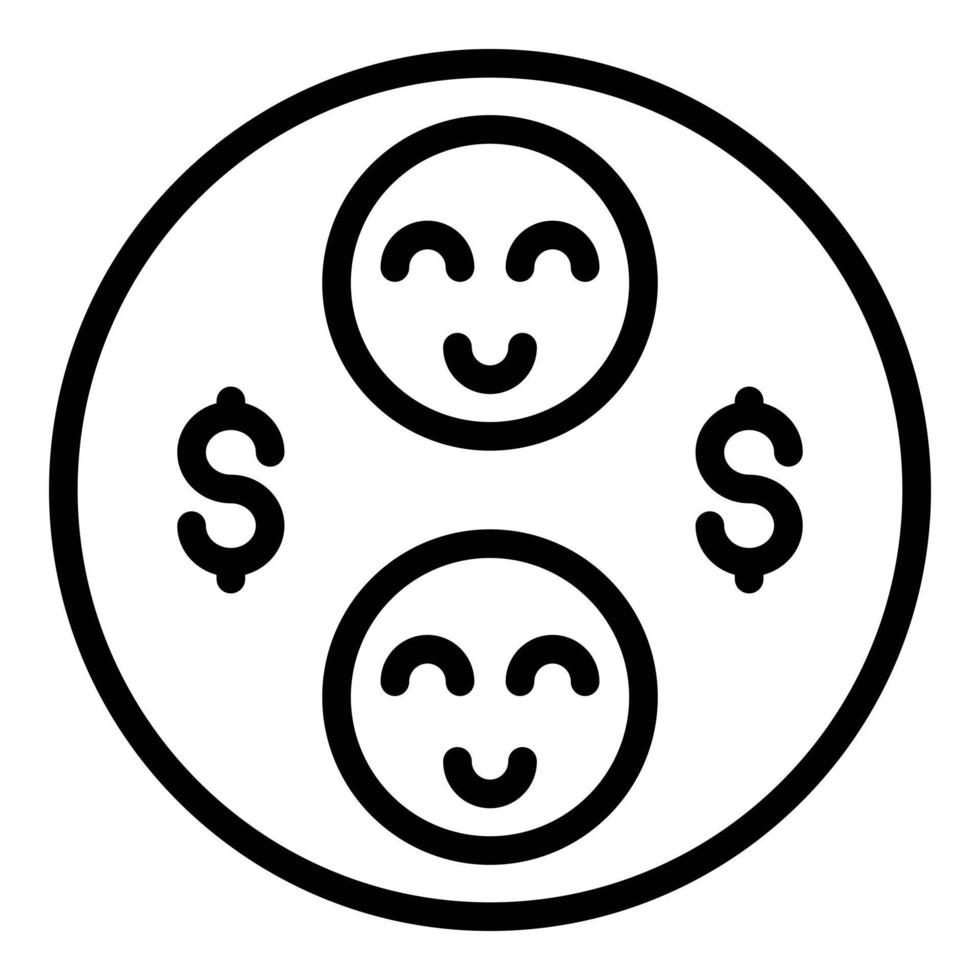 vector de contorno de icono de emoji de ayuda social. salud mayor
