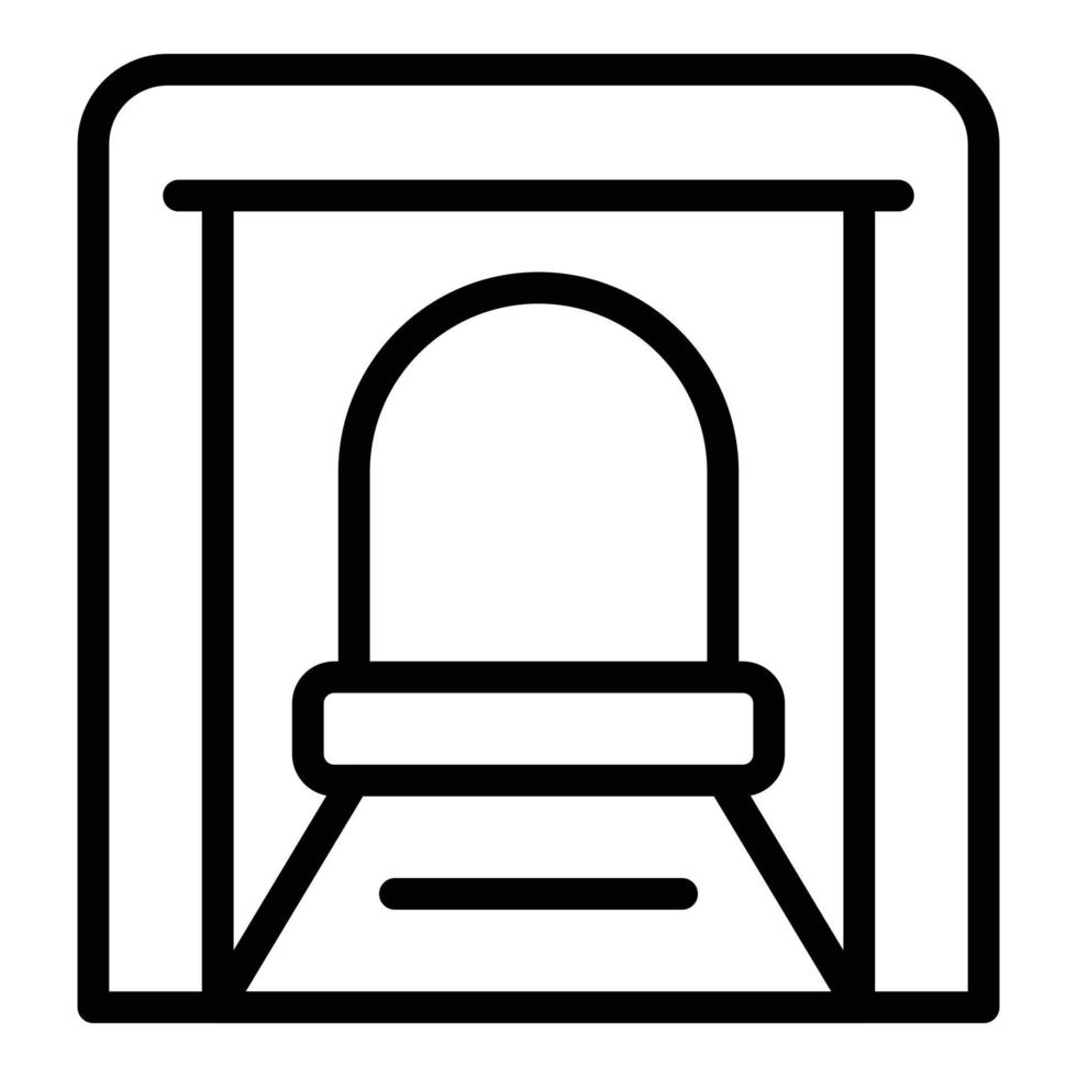 Mine tunnel icon outline vector. Golden stone vector