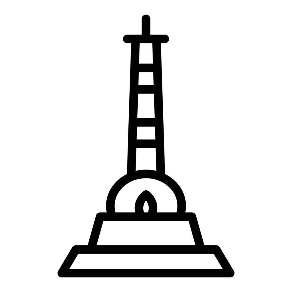vector de contorno de icono de estupa de nepal. templo del horizonte